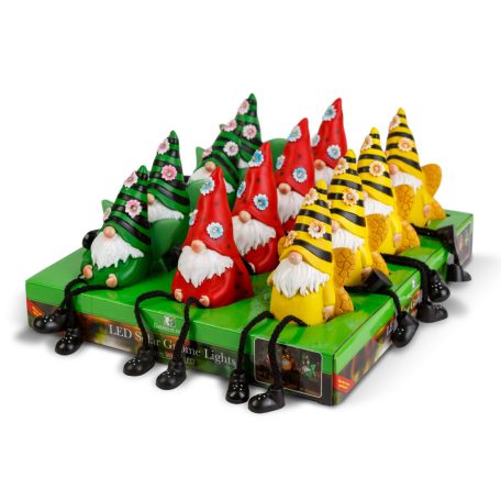 Szolár manók lábbal - 3 féle - 3 melegfehér LED - 13,5 cm