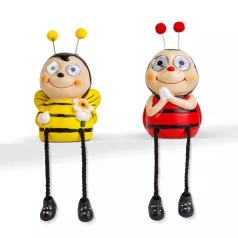   Szolár állatfigurák lábbal - 2 féle méhecske - 2 fehér LED - 10 x 8,5 x 26 cm