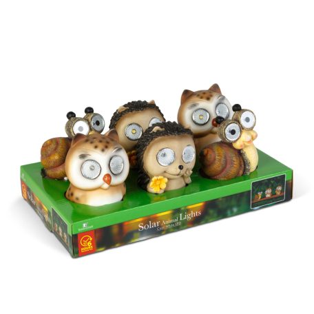 Szolár állatfigurák - 3 féle - 2 melegfehér LED - 10 cm