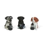 Szolár állatfigurák - 3 féle kutya - 1 x melegfehér LED - 14 cm