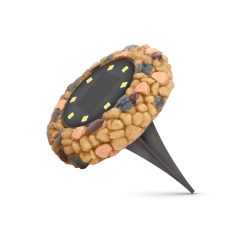   LED-es leszúrható szolár lámpa - köves - melegfehér - 12 x 12 x 2,5 (+11) cm