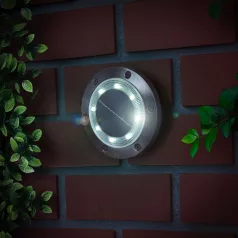   LED-es leszúrható / fali szolár lámpa - kör alakú - SMD LED - hidegfehér - 12 cm