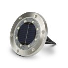 LED-es leszúrható / fali szolár lámpa - kör alakú - SMD LED - hidegfehér - 12 cm