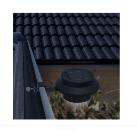 Garden of Eden 1 db kültéri ereszcsatornára szerelhető napelemes lámpa, fekete 11445 bk