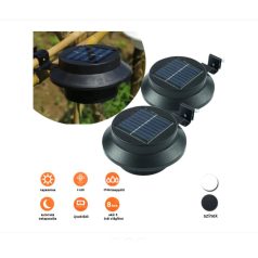   Garden of Eden 2 db kültéri ereszcsatornára szerelhető napelemes lámpa, fekete 11445 bk