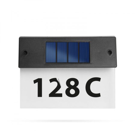 GARDEN OF EDEN Szolár házszámfény - átlátszó plexi - hidegfehér LED - 18 x 20 cm