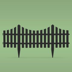 Virágágyás szegély / kerítés - 60 x 32 cm - fekete