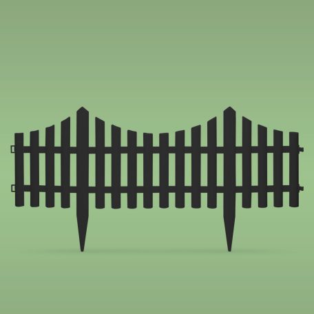 Virágágyás szegély / kerítés - 60 x 32 cm - fekete