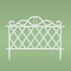 Virágágyás szegély / kerítés - 47 x 36 cm - fehér