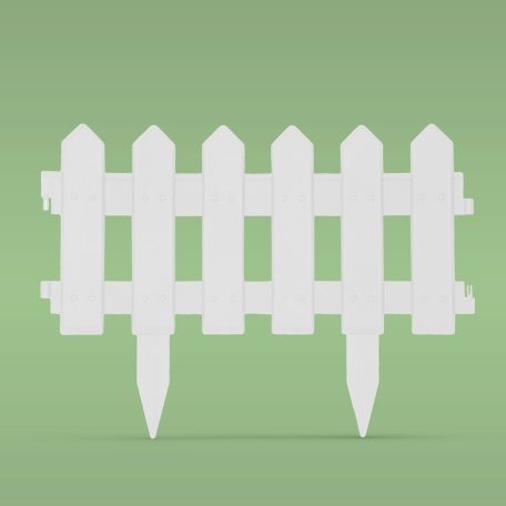 Virágágyás szegély / kerítés - 40 x 30 cm - fehér