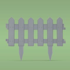 Virágágyás szegély / kerítés - 40 x 30 cm - szürke