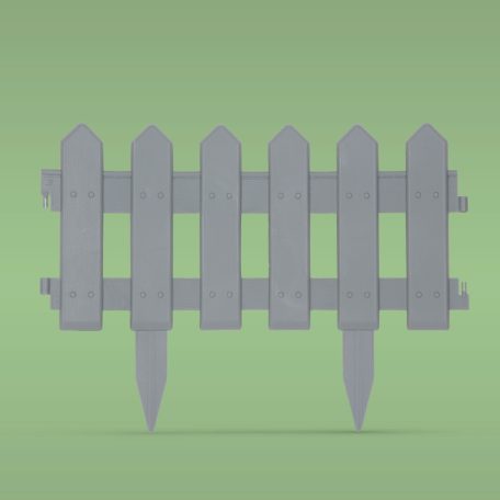 Virágágyás szegély / kerítés - 40 x 30 cm - szürke