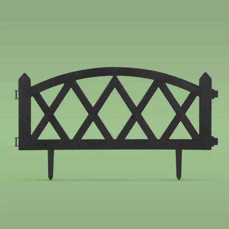 Virágágyás szegély / kerítés - 60 x 24 cm - fekete