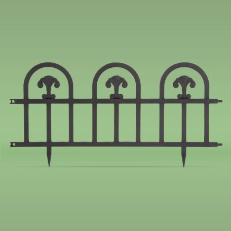 Virágágyás szegély / kerítés - 60 x 30  cm - fekete