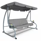 Kerti hintaágy - 200 x 120 x 164 cm - szürke - pohártartóval