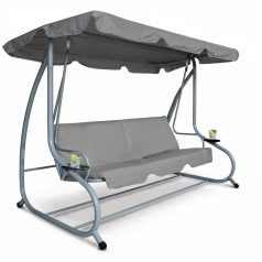   Kerti hintaágy - 200 x 120 x 164 cm - szürke - pohártartóval