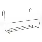 Virágosláda tartó - fém, fekete - korlátra - 40 x 22 cm