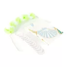 Zuhanyfüggöny szett fürdőpamaccsal - 3 féle - kék, zöld mintás - 180 x 180 cm