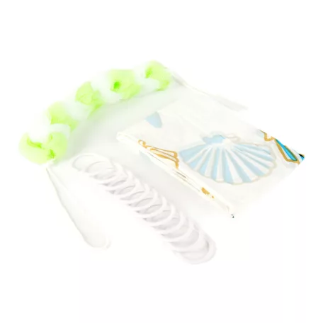 Zuhanyfüggöny szett fürdőpamaccsal - 3 féle - kék, zöld mintás - 180 x 180 cm