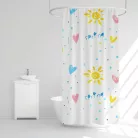 Zuhanyfüggöny - 3 féle - kék, tavasz, kockás mintás - 180 x 180 cm