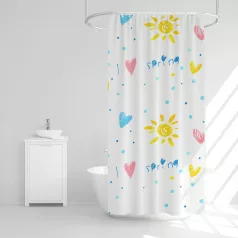   Zuhanyfüggöny - 3 féle - kék, tavasz, kockás mintás - 180 x 180 cm