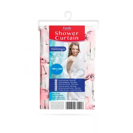 Zuhanyfüggöny - flamingós - 180 x 200 cm