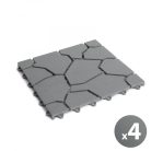 Kerti járólap - kőmintás - műanyag - szürke