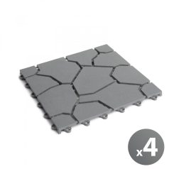 Kerti járólap - kőmintás - műanyag - szürke