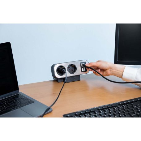 brennenstuhl®estilo Duplex aljzat, 2x Keystone modul, 10x biztonsági aljzat, ezüst/fekete