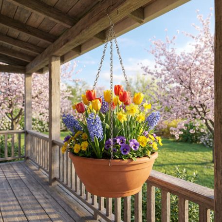 Virágcserép függesztőlánc - fém - fekete - 50 cm