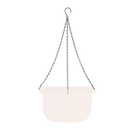 Virágcserép függesztőlánc - fém - fekete - 50 cm