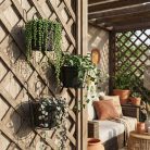 Erkélykorlátra akasztható fém kosár - virágcserepek rögzítéséhez - 18 cm - fekete