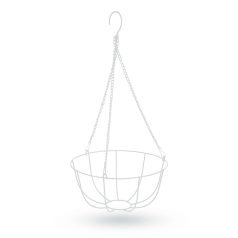   Akasztható fém kosár - virágcserépek rögzítéséhez - 25 cm - fehér