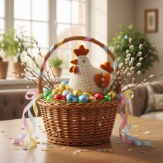 Textil dekoráció - tyúkanyó - 18 cm