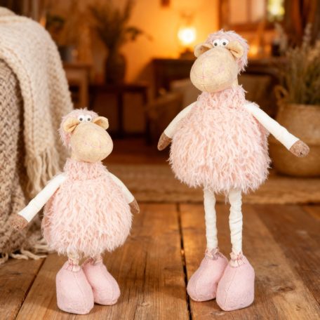 Textil dekoráció - bárány - teleszkópos - 50 x 19 x 15 cm