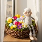 Textil dekoráció - bárány - 41 x 13 x 8 cm