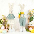 Textil dekoráció - nyuszi - 50 x 17 x 8 cm - 2 féle