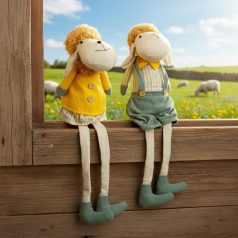 Textil dekoráció - bárány - 50 x 18 x 15 cm - 2 féle