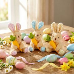 Textil dekoráció - nyuszi - 15 cm - 3 féle