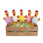 Textil dekoráció - csirke - 23 cm - 5 féle