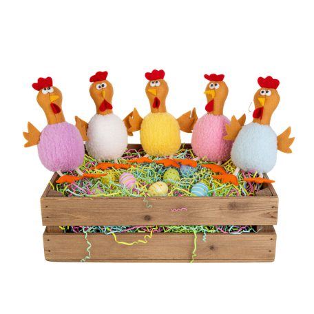 Textil dekoráció - csirke - 23 cm - 5 féle