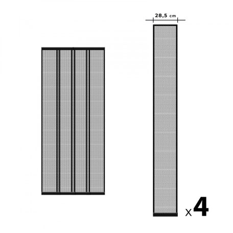 Szúnyogháló függöny ajtóra - 4 db szalag - max. 100 x 220 cm - fekete