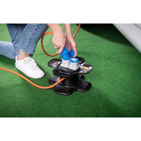 Speciális gumikeverékből készült CEE kábeltekercs (10 m kábel narancssárga színben, Camping kábeltekercs állandó kültéri használatra IP44, 2x CEE aljzat, 3x aljzat)