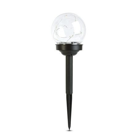 Leszúrható szolár lámpa - gömb alakú - színes - 10 x 10 x 26,5 (+12,5) cm