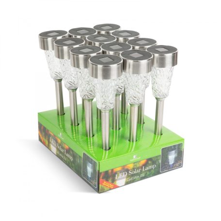 Leszúrható szolár lámpa - hidegfehér - 7,5 x 28 (+10) cm