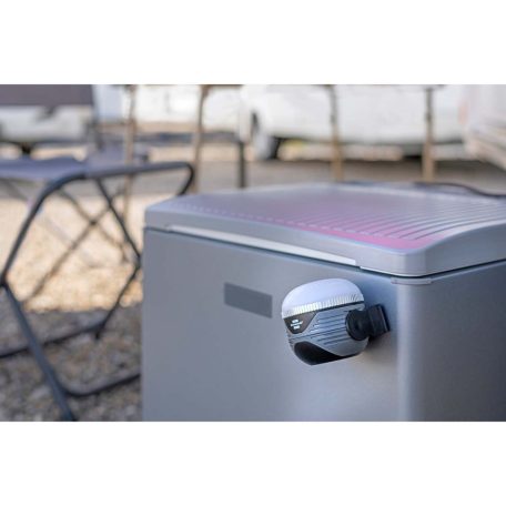 Újratölthető LED-es kültéri lámpa OLI 310 AB Bluetooth® hangszóróval (Kempinglámpa mágnessel és kampóval / Lakókocsi kültéri lámpa hangszóróval 1x 3W, újratölthető és USB tápegységgel)