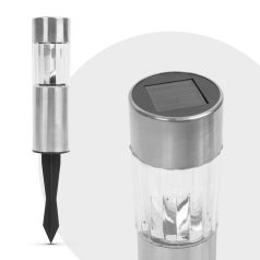   Leszúrható fém szolár - hidegfehér - 6 x 6 x 15 (+10) cm