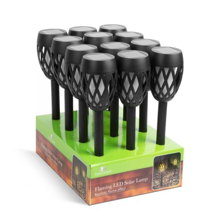 Leszúrható LED szolár - láng hatással - 8,5 x 29 (+11) cm