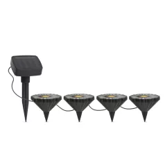   Leszúrható LED szolár - virágok - színes - fekete - műanyag - 360 cm