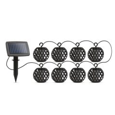   Felakasztható szolár fényfüzér - lánghatással - 8 gömb - 140 cm